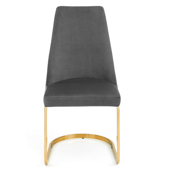 Gray upholstered chair with wooden legs on a white background