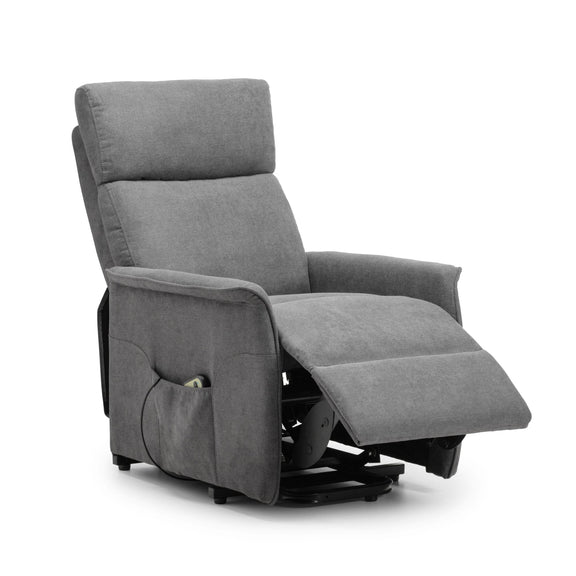 Gray recliner chair on a white background