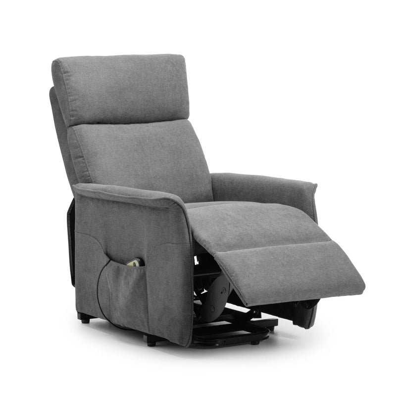 Gray recliner chair on a white background