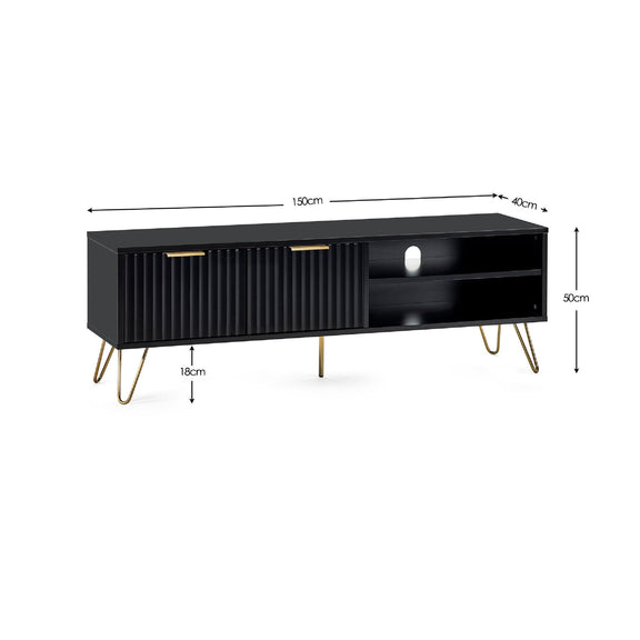 Wooden tray with gold accents on a white background