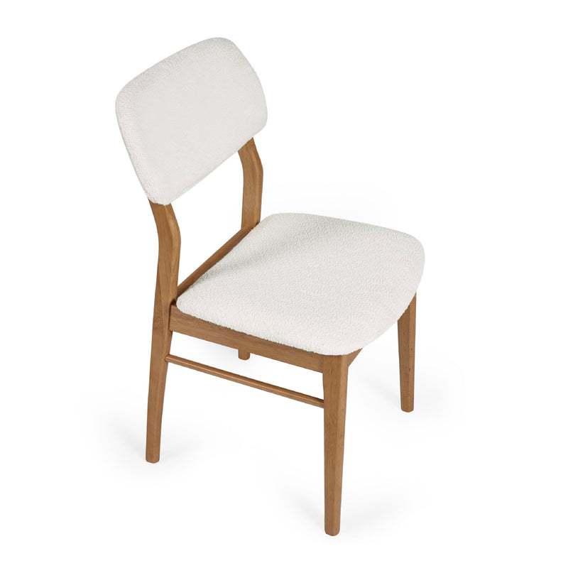 White chair with wooden frame on a white background