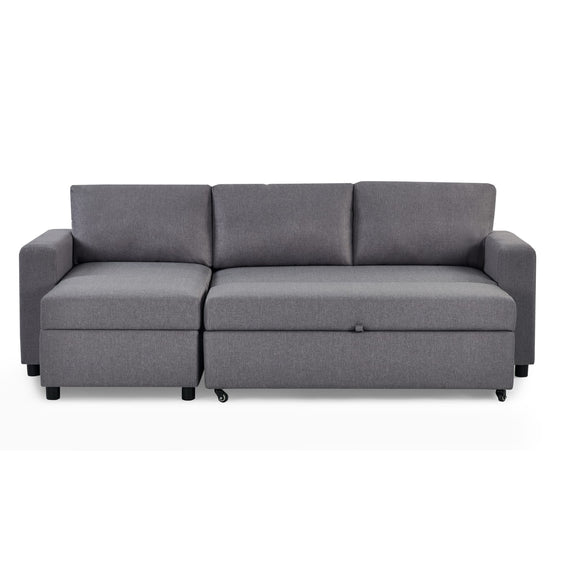 Gray sectional sofa on a white background