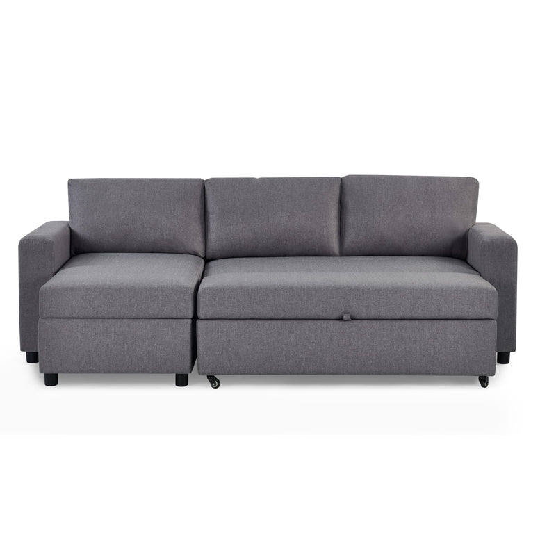 Gray sectional sofa on a white background