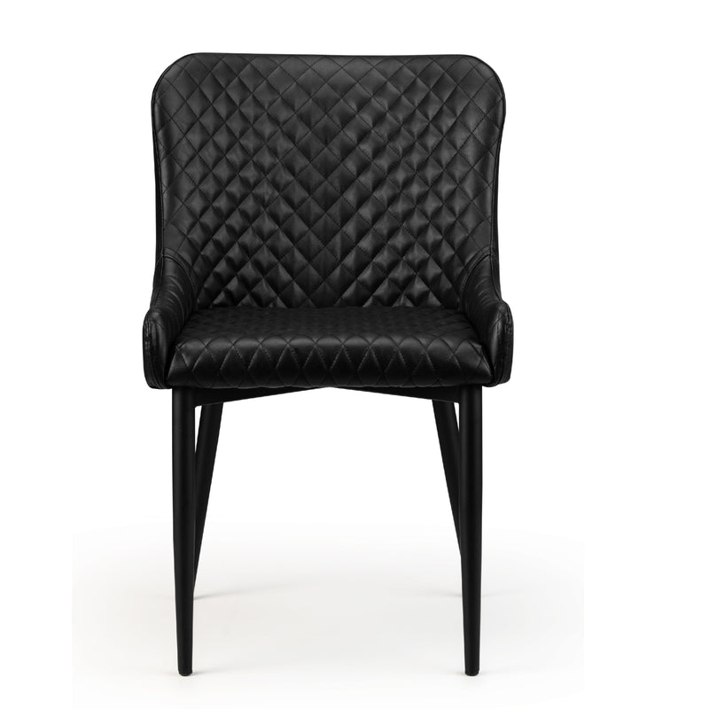 Black quilted chair on a white background
