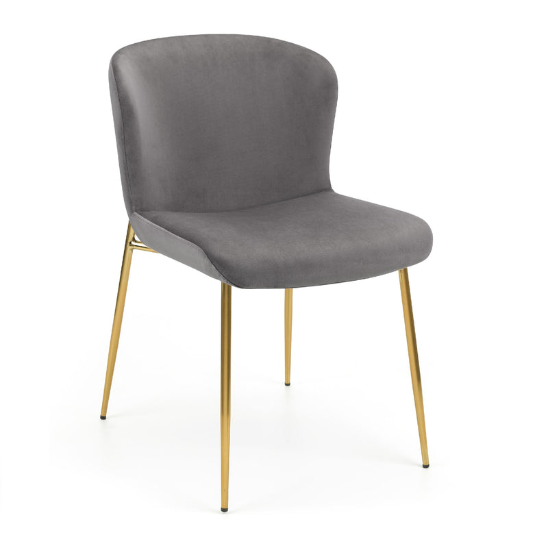 Gray chair with gold legs on a white background