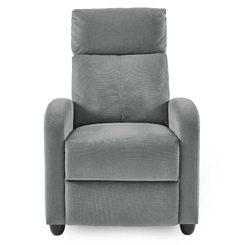 Gray recliner chair on a white background