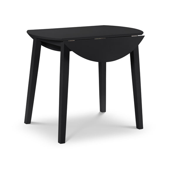 Black side table on a white background
