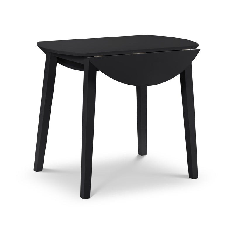 Black side table on a white background