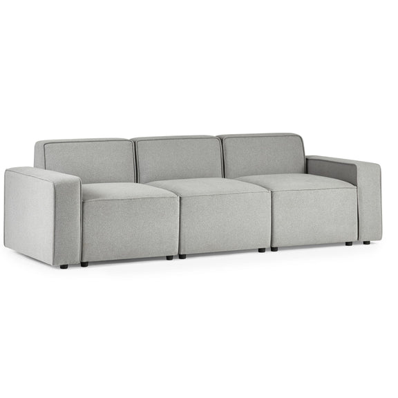 Gray sectional sofa on a white background