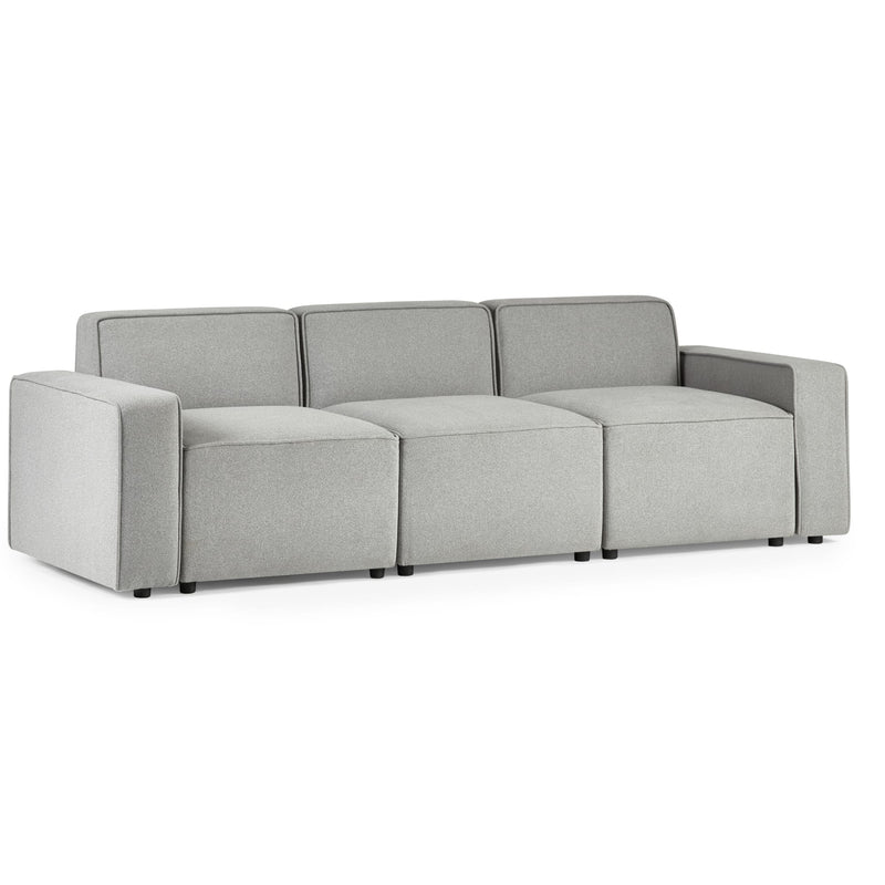 Gray sectional sofa on a white background