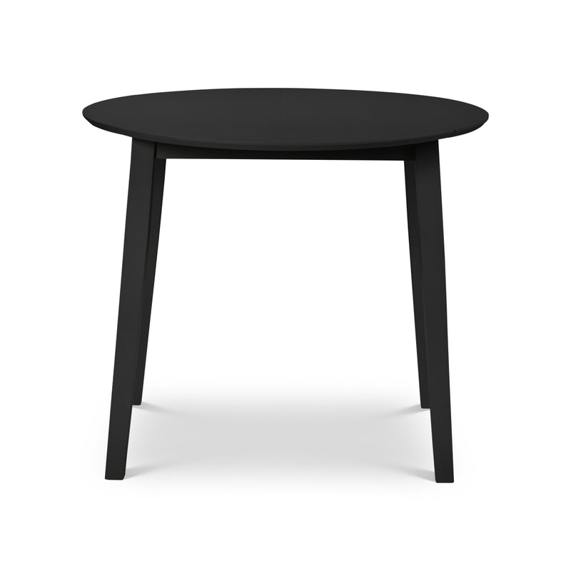 Black round table on a white background