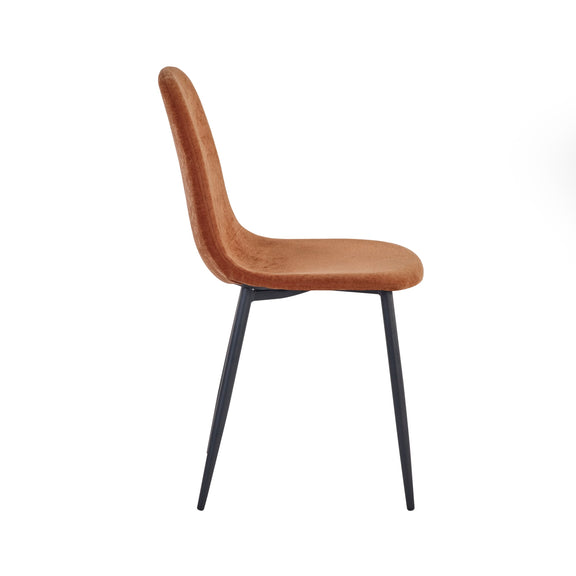 Brown chair with black legs on a white background