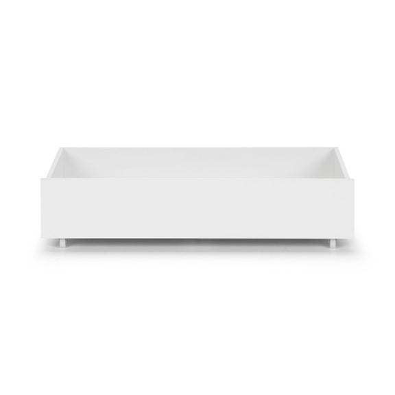 White rectangular shelf on a white background
