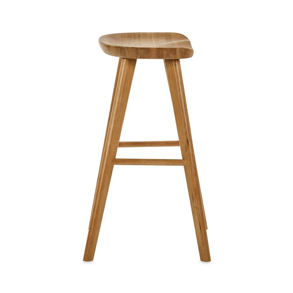Wooden bar stool on a white background