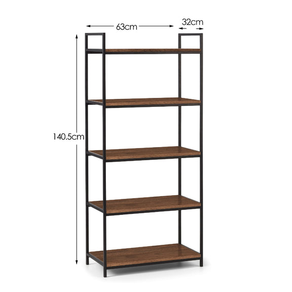 Bookshelf with dimensions labeled on a white background