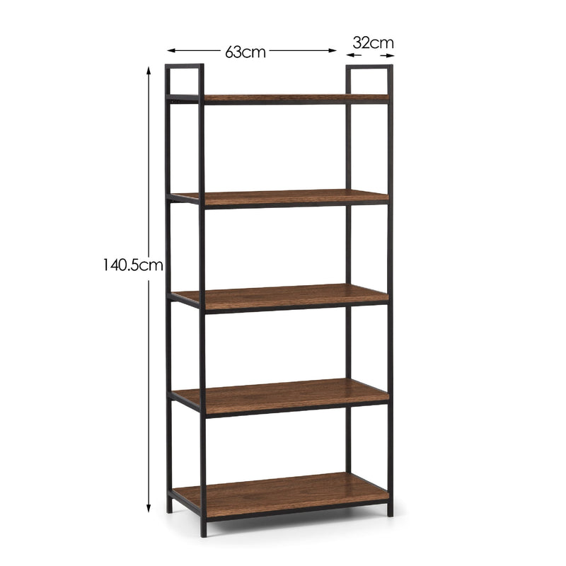 Bookshelf with dimensions labeled on a white background