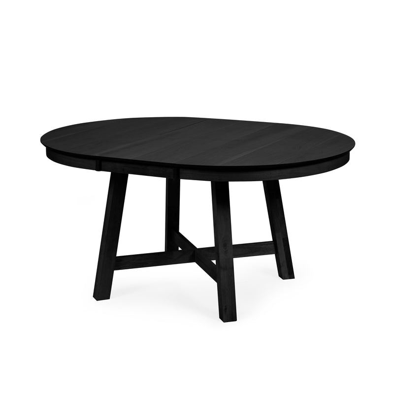 Black round table on a white background