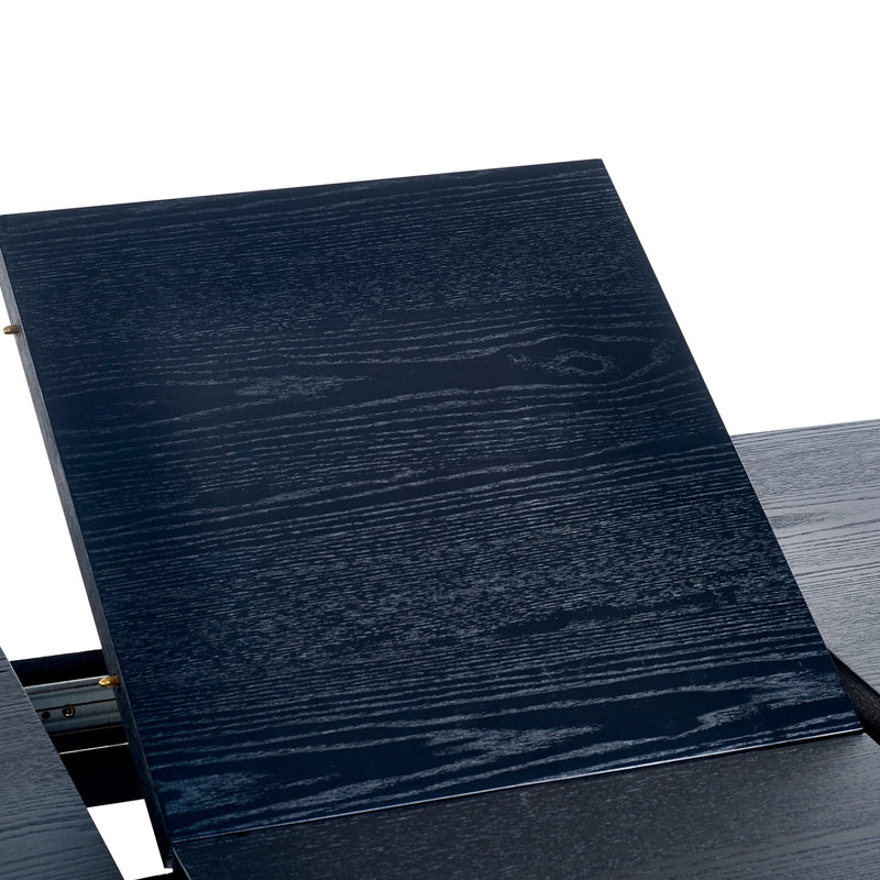 Dark blue wooden panel on a white background