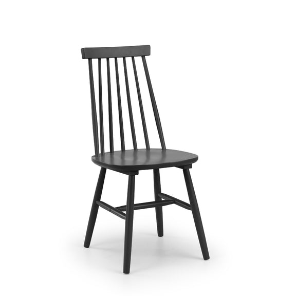 Black wooden chair on a white background