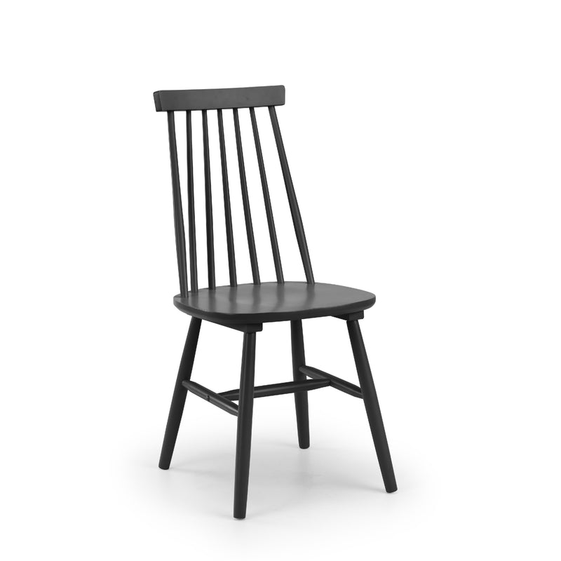 Black wooden chair on a white background