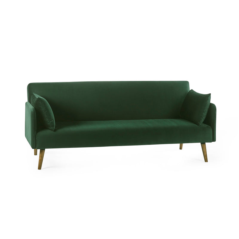 Green sofa on a white background
