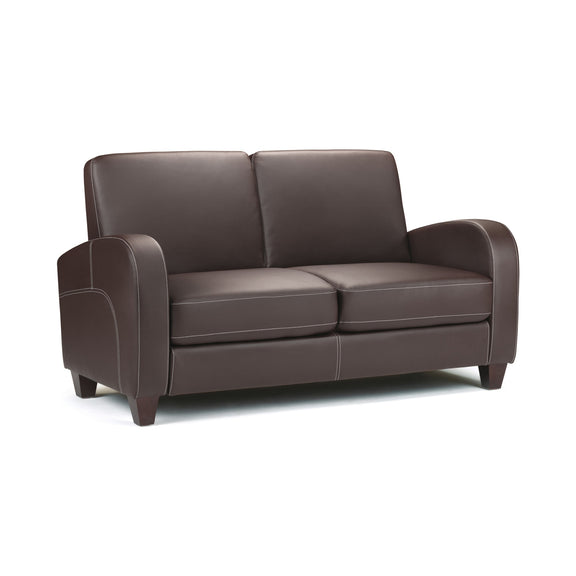 Brown leather sofa on a white background