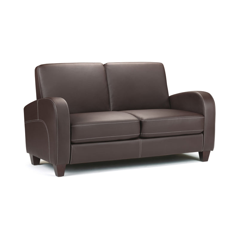 Brown leather sofa on a white background