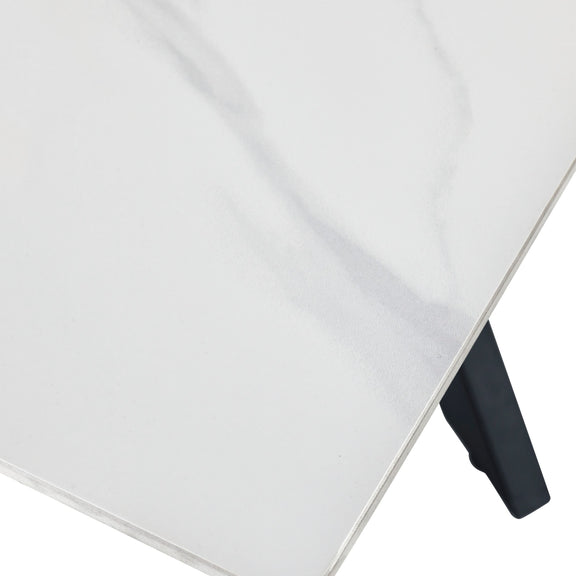 Close-up of a white ceiling panel with a black trim on a white background