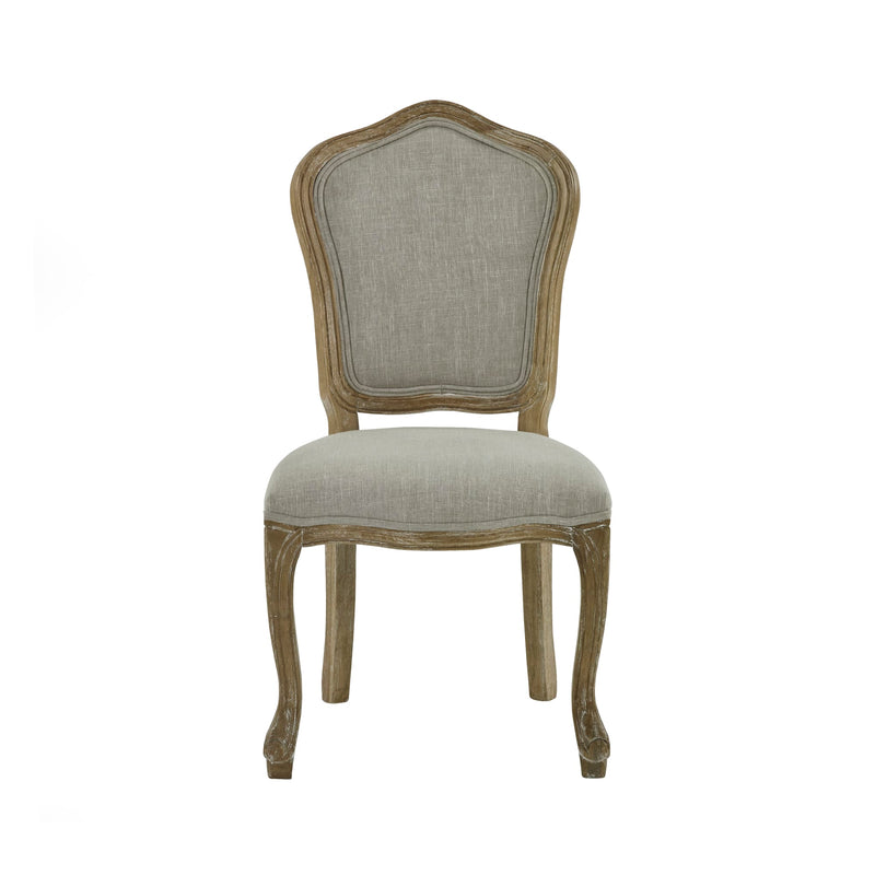 Chair with gray upholstered back and seat on a white background
