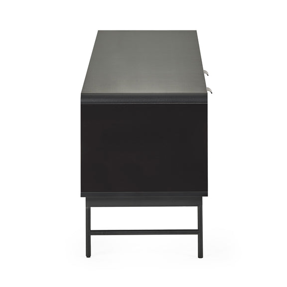 Dark gray side table on a white background
