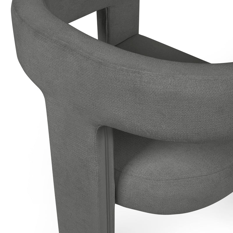 Gray chair armrest on a white background