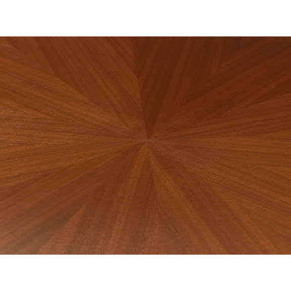 Close-up of a wooden surface with a starburst pattern