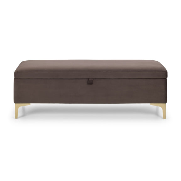 Green sofa with wooden slats on a white background
