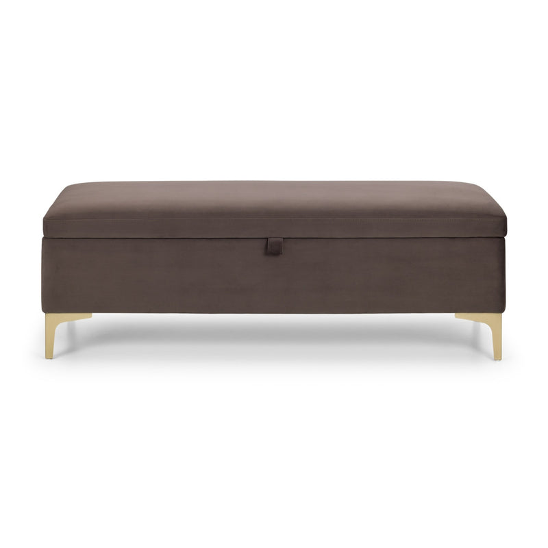Green sofa with wooden slats on a white background
