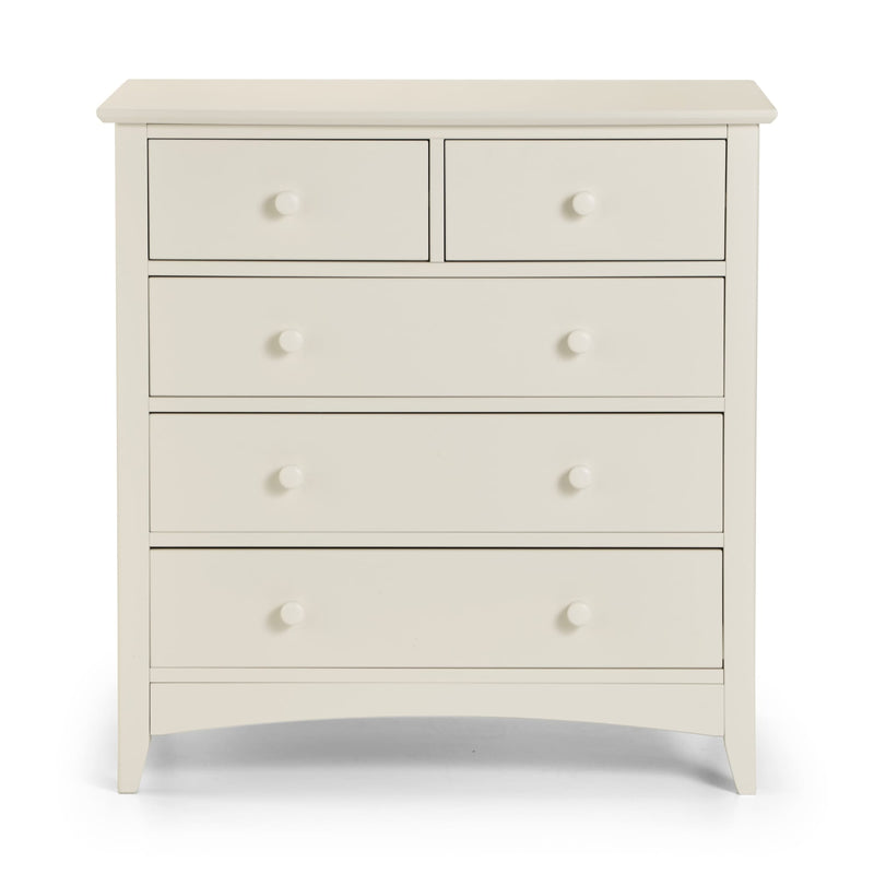 White dresser with multiple drawers on a white background