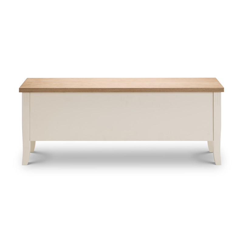 Wooden desk with white base on a white background