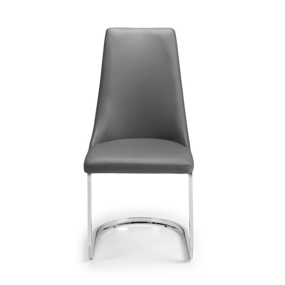 Gray chair with metal legs on a white background