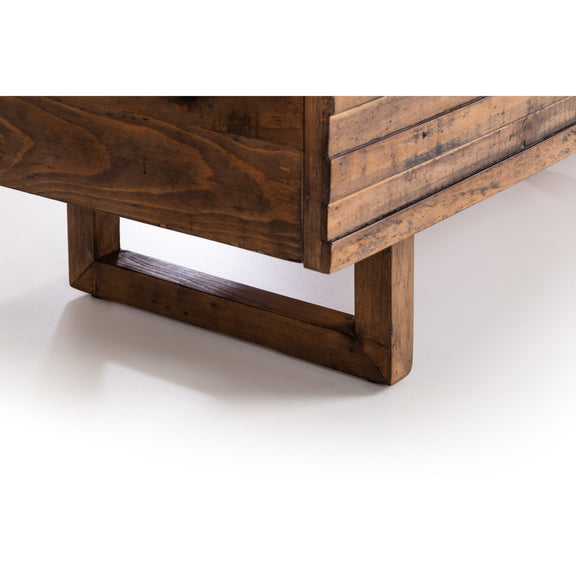 Close-up of a wooden drawer with a white background