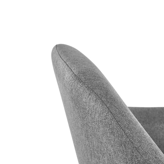 Gray office chair with a textured backrest on a white background