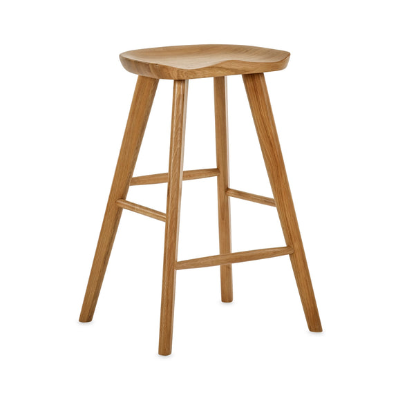 Wooden bar stool on a white background