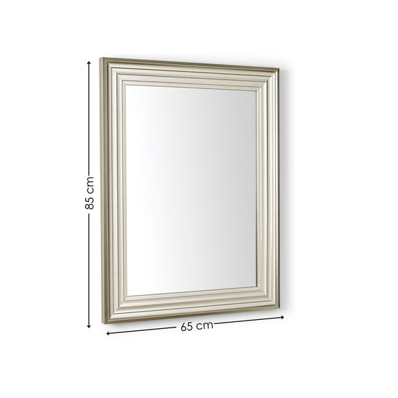 Rectangular mirror with dimensions on a white background
