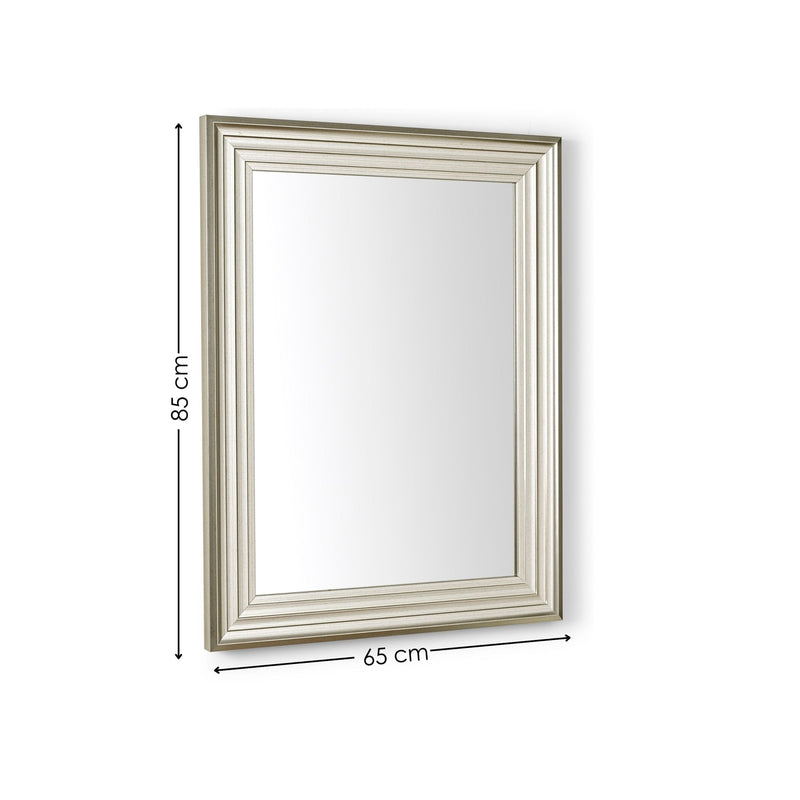 Rectangular mirror with dimensions on a white background