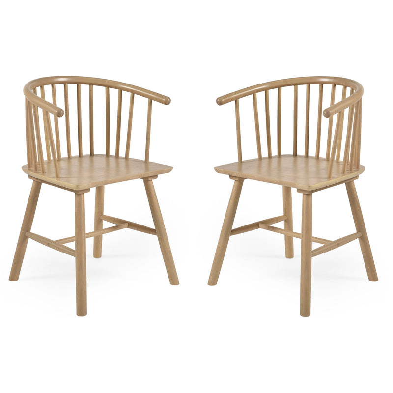 Two wooden chairs on a white background