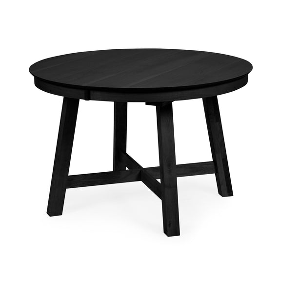 Black round table on a white background