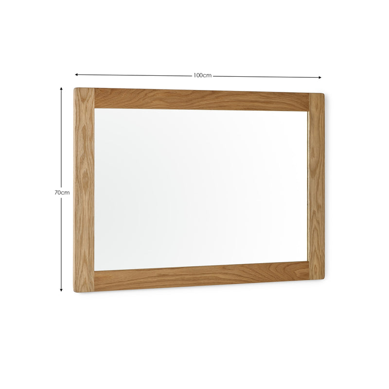 Wooden picture frame with dimensions on a white background
