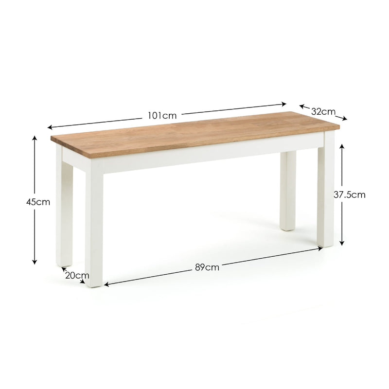 Dining table with dimensions labeled on a white background