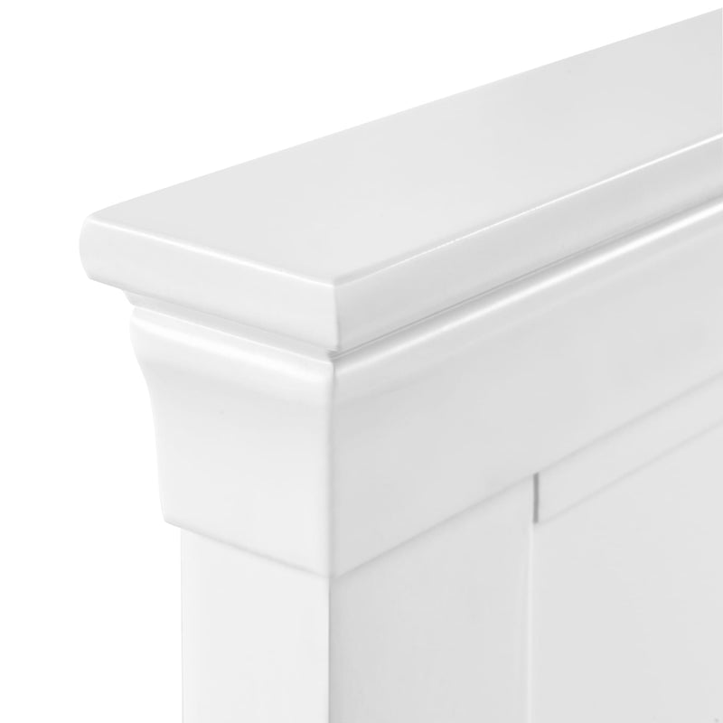 White wooden cabinet with a smooth finish on a white background