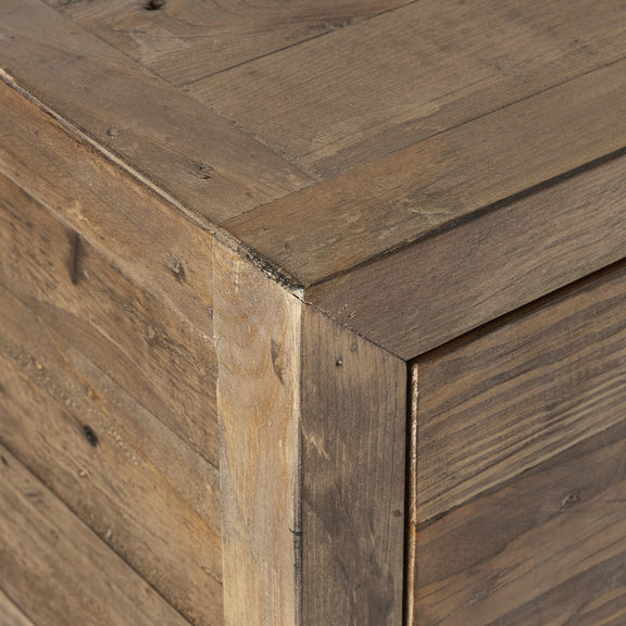 Close-up of a wooden surface with a rustic finish