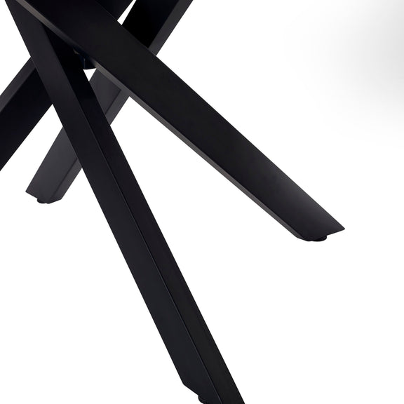 Black metal chair frame on a white background