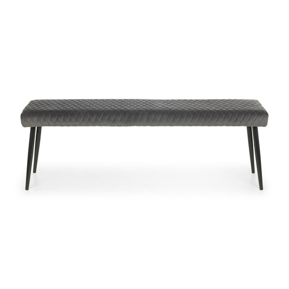 Black textured bench on a white background